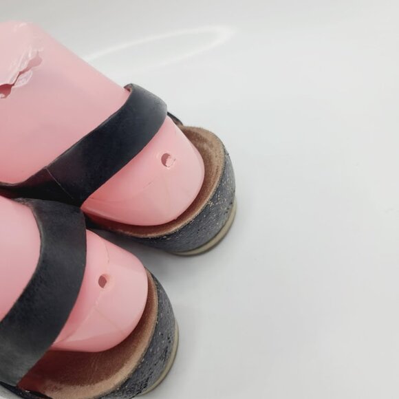 Dansko Women's Black Vera Wedge Leather Open Toe Slingback Sandal Size 7 - Picture 6 of 8